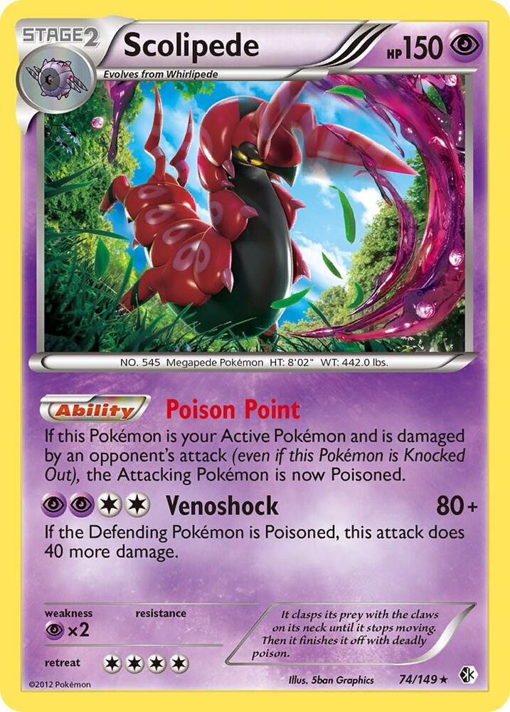 Pokemon Scolipede 74/149 Boundaries Crossed