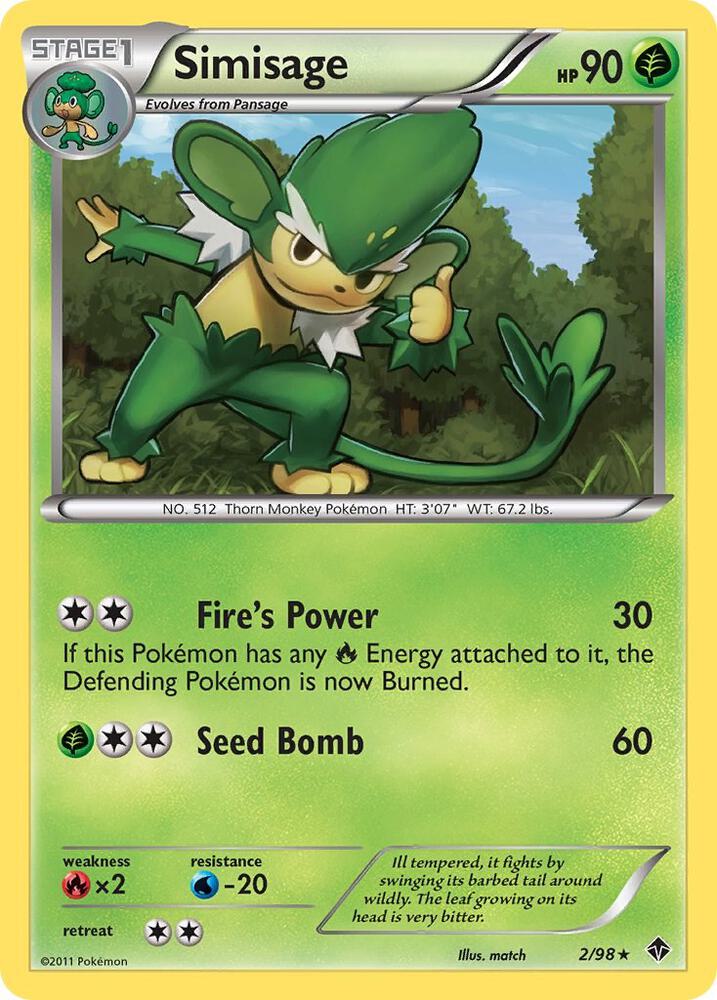 Pokemon Simisage 2/98 Emerging Powers