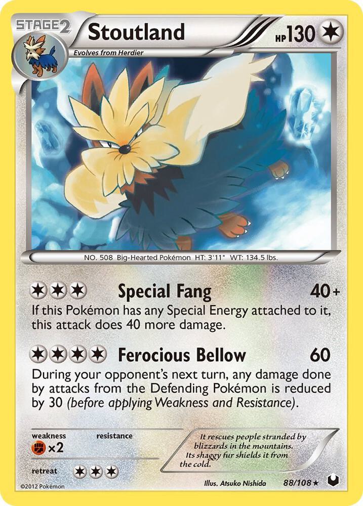 Pokemon Stoutland 88/108 Dark Explorers