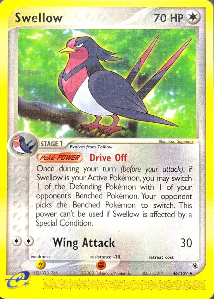 Pokemon Swellow 46/109 EX Ruby & Sapphire