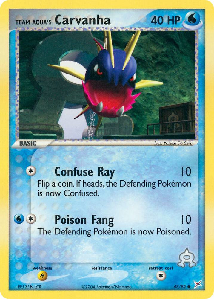 Pokemon Team Aqua's Carvanha 47/95 Team Magma vs Team Aqua