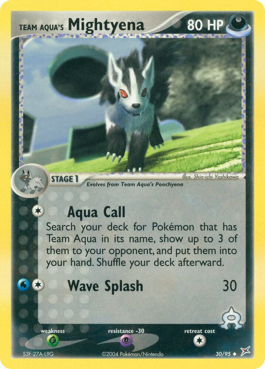 Pokemon Team Aqua's Mightyena 30/95 Team Magma vs Team Aqua