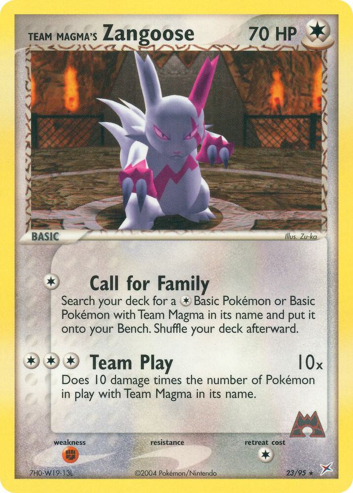 Pokemon Team Magma's Zangoose 22/34 Team Magma vs Team Aqua