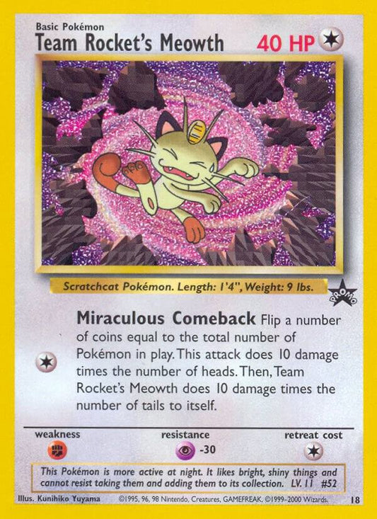 Pokemon Team Rocket's Meowth #18 WOTC Promo
