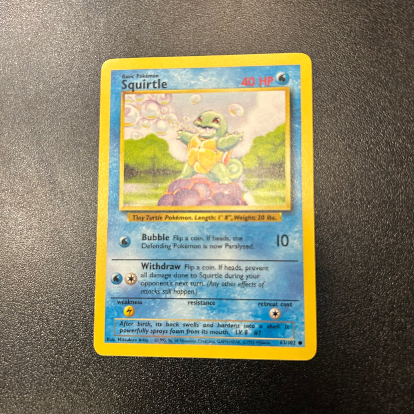 Pokemon TCG Squirtle 63/102 Base Set Unlimited Common