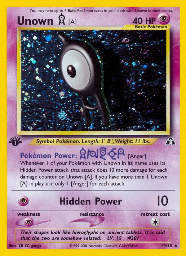 Pokemon Unown A 14/75 Neo Discovery