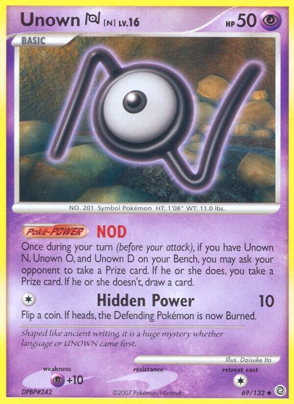 Pokemon Unown N 69/132 Secret Wonders