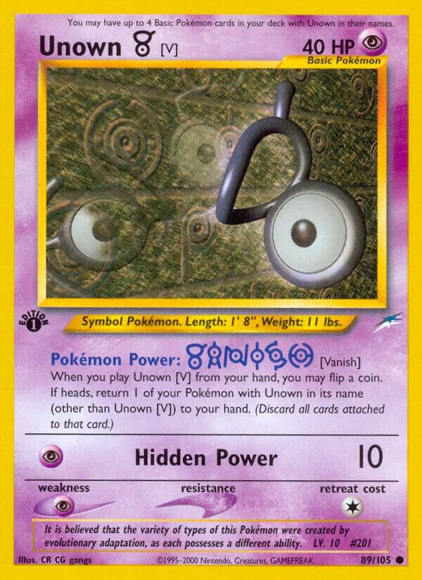 Pokemon Unown V 89/105 Neo Destiny