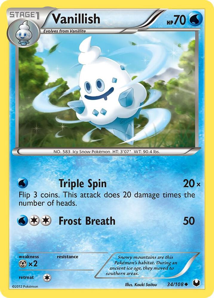 Pokemon Vanillish 34/108 Dark Explorers