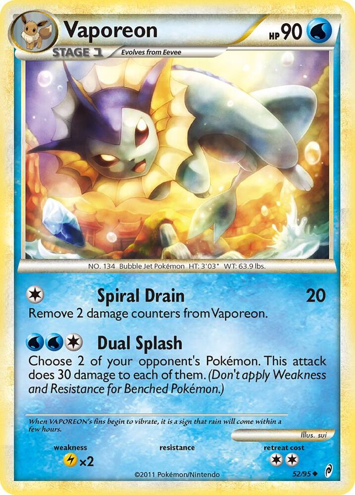 Pokemon Vaporeon 52/95 Call of Legends