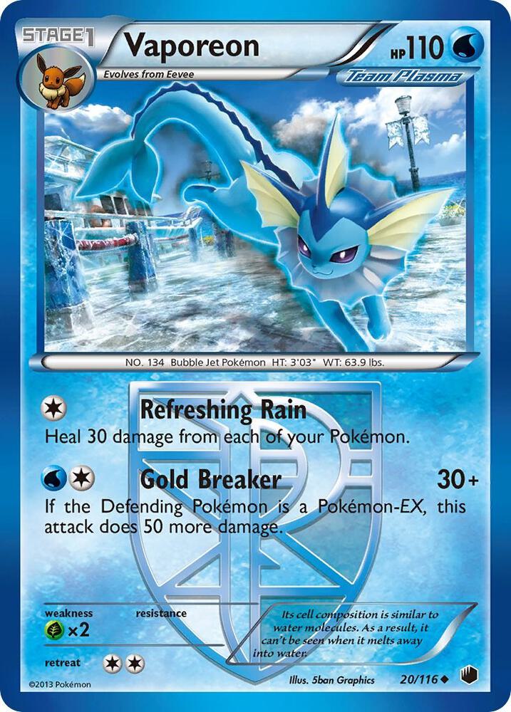 Pokemon Vaporeon 20/116 Plasma Freeze
