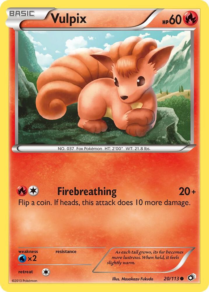 Pokemon Vulpix 20/113 Legendary Treasures