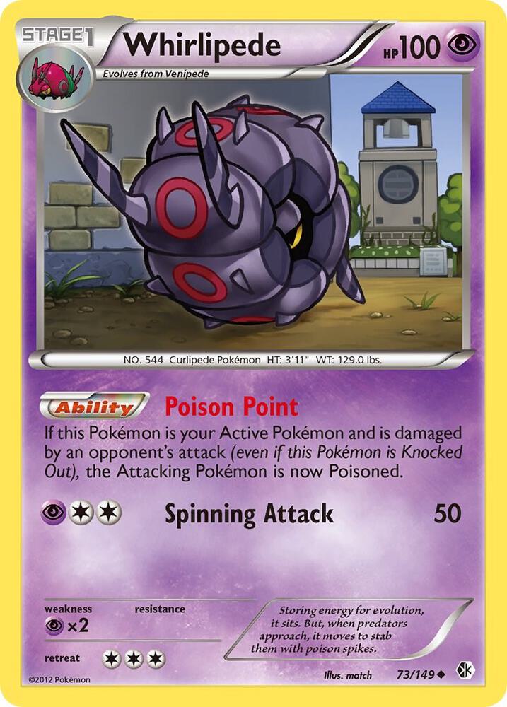 Pokemon Whirlipede 73/149 Boundaries Crossed