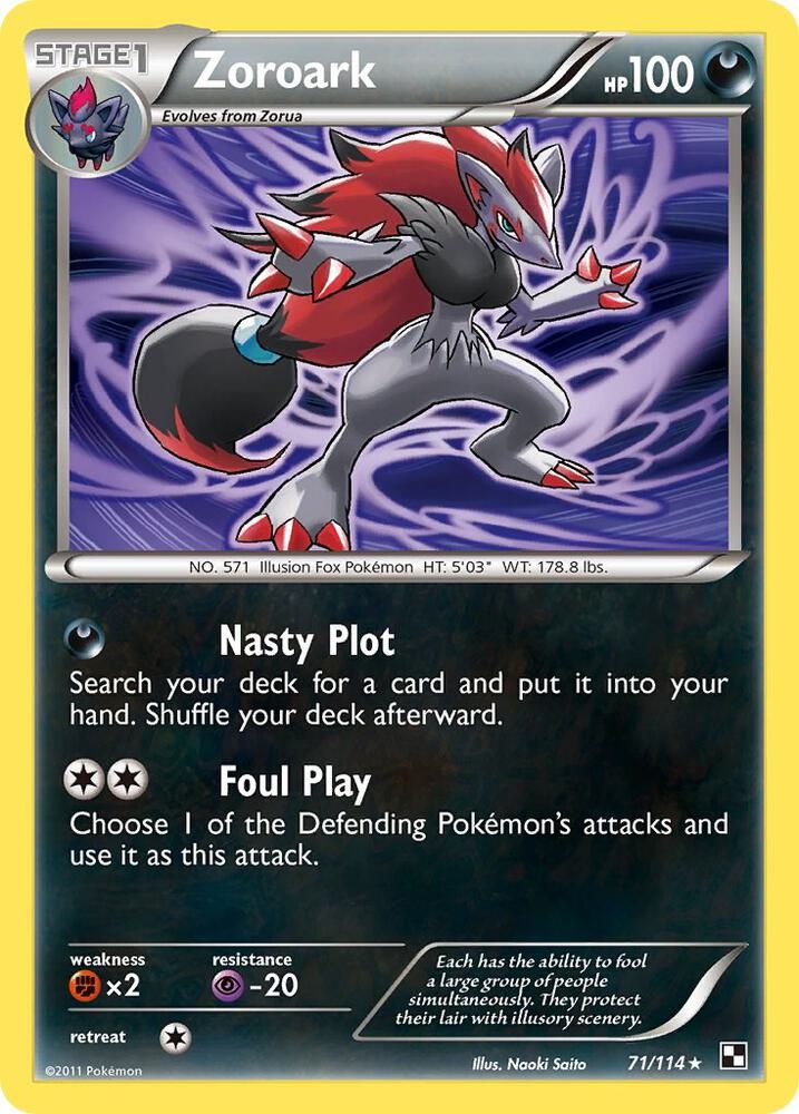 Pokemon Zoroark 71/114 Black & White
