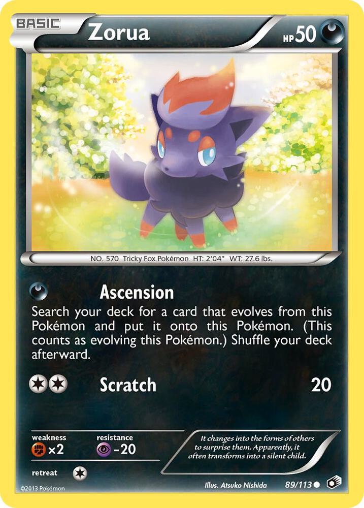 Pokemon Zorua 89/113 Legendary Treasures