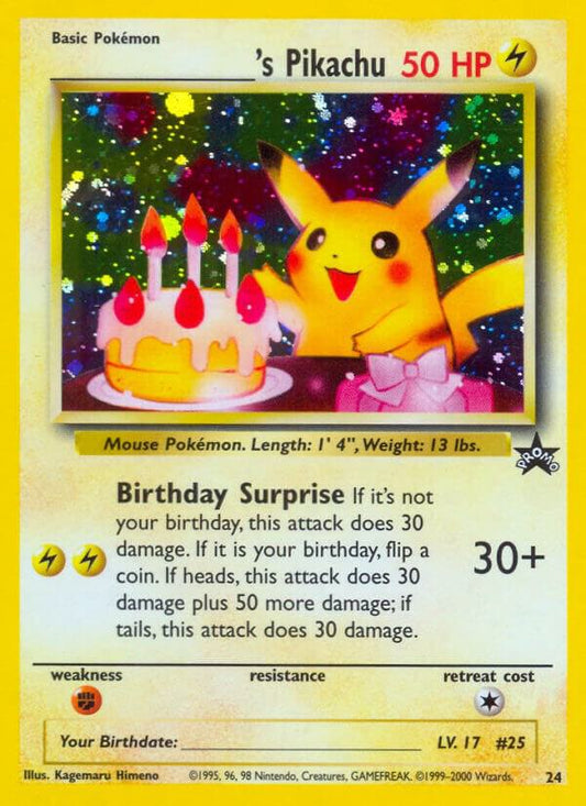 Pokemon Birthday Pikachu #24 WOTC Promo