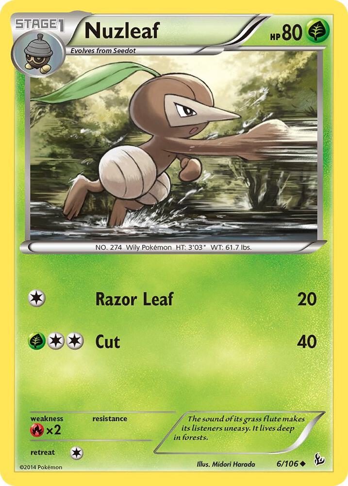 Pokemon Nuzleaf 6/106 Flashfire