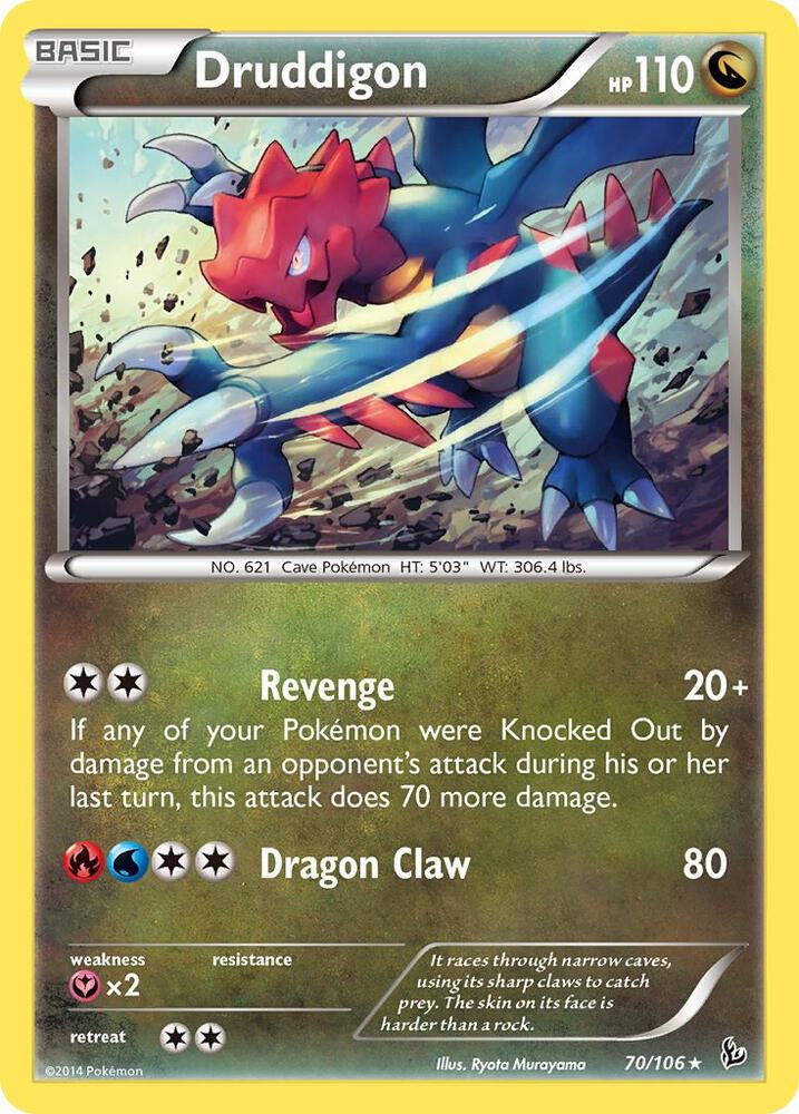 Pokemon Druddigon 70/106 Flashfire