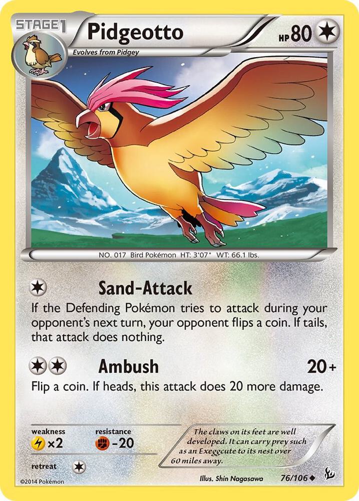 Pokemon Pidgeotto 76/106 Flashfire