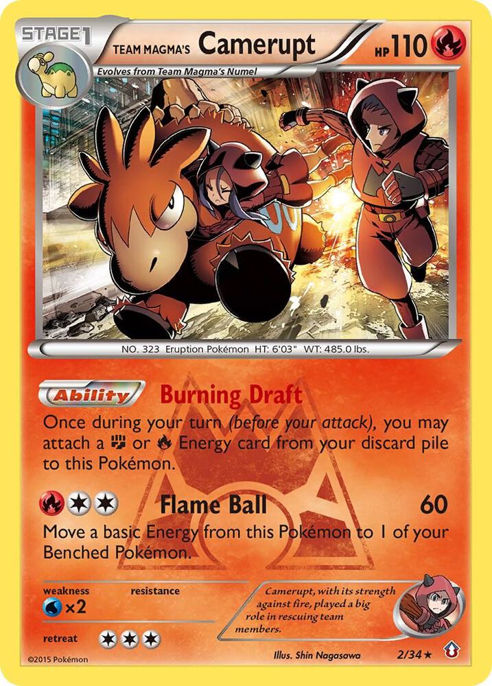 Pokemon Team Magma's Camerupt 2/34 Double Crisis