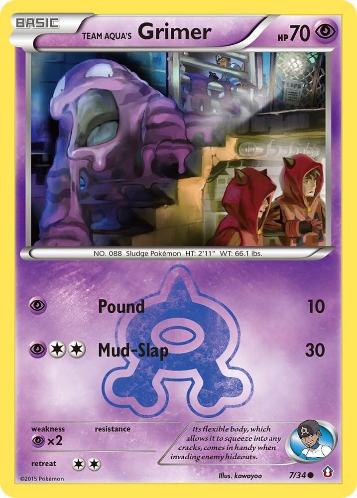 Pokemon Team Aqua's Grimer 7/34 Double Crisis