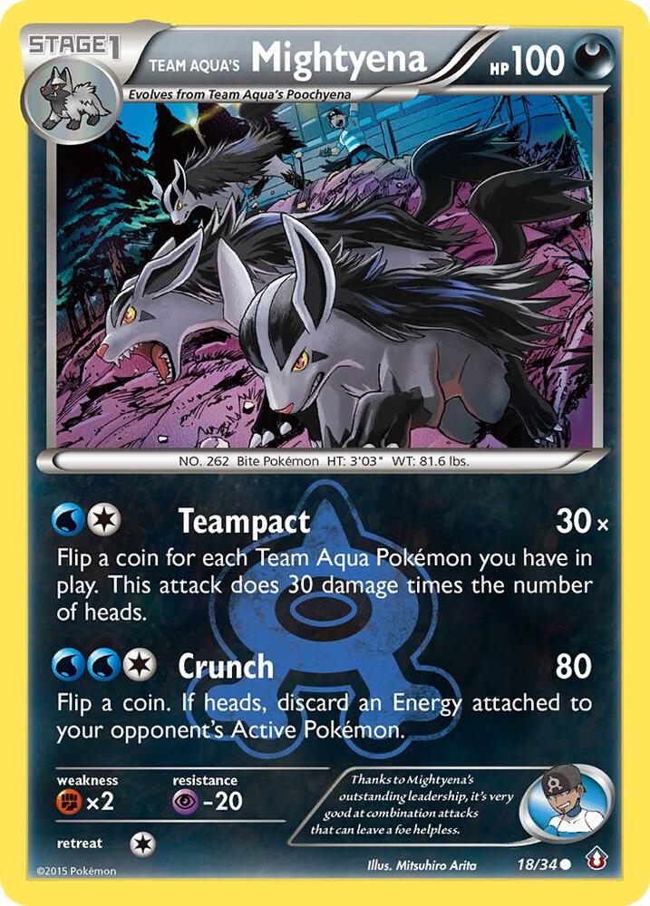 Pokemon Team Aqua's Mightyena 18/34 Double Crisis