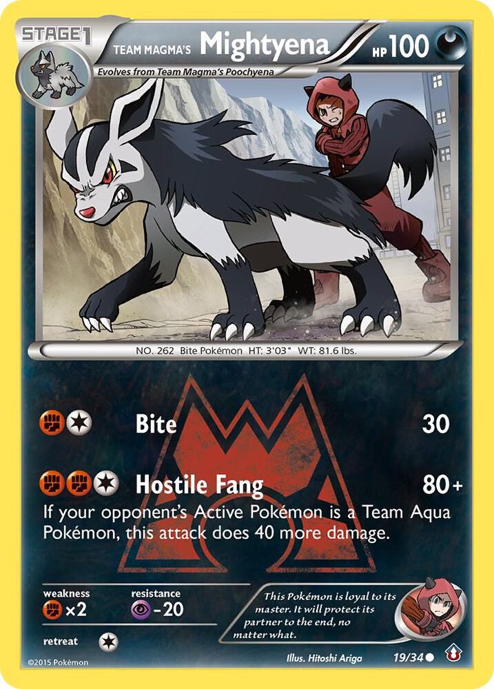 Pokemon Team Magma's Mightyena 19/34 Double Crisis