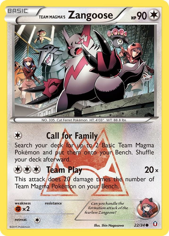 Pokemon Team Magma's Zangoose 22/34 Team Magma vs Team Aqua