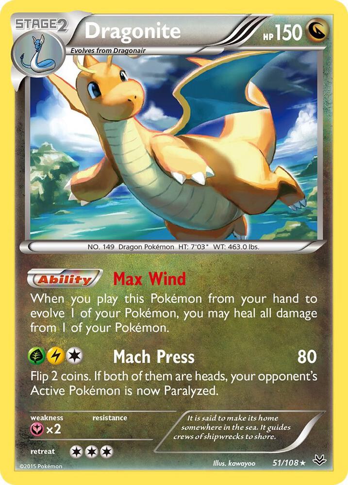 Pokemon Dragonite 51/108 Roaring Skies
