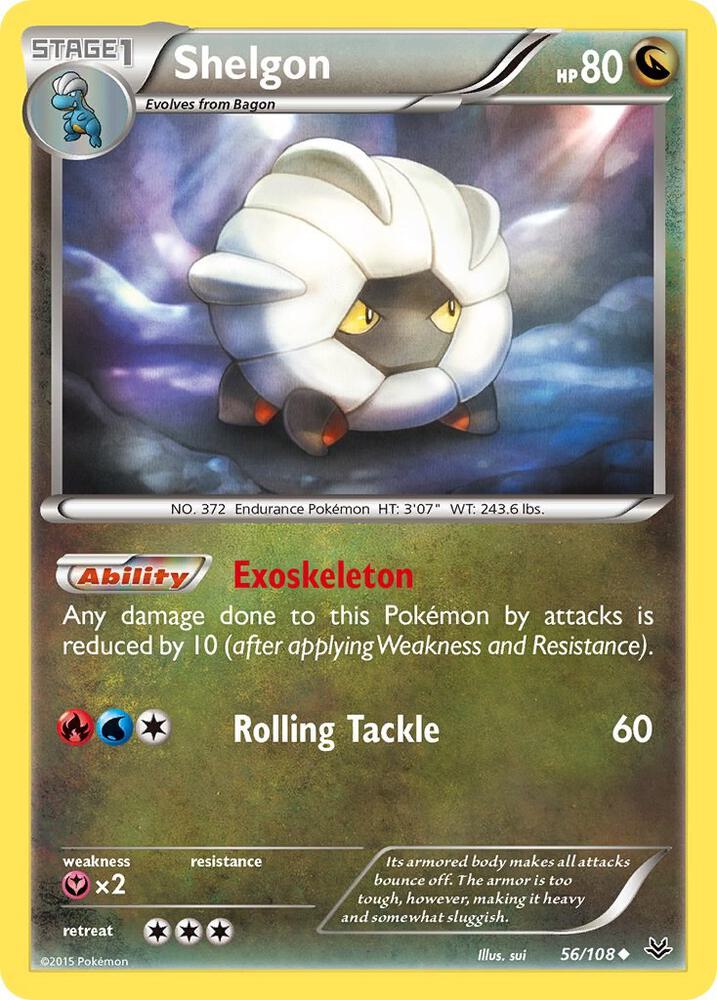 Pokemon Shelgon 56/108 Roaring Skies