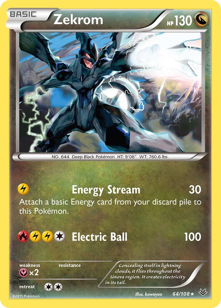 Pokemon Zekrom 64/108 Roaring Skies