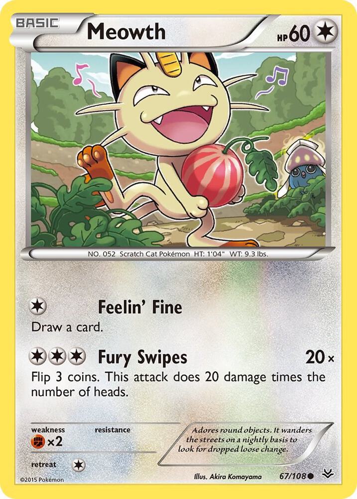 Pokemon Meowth 67/108 Roaring Skies