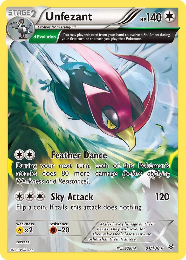 Pokemon Unfezant 81/108 Roaring Skies