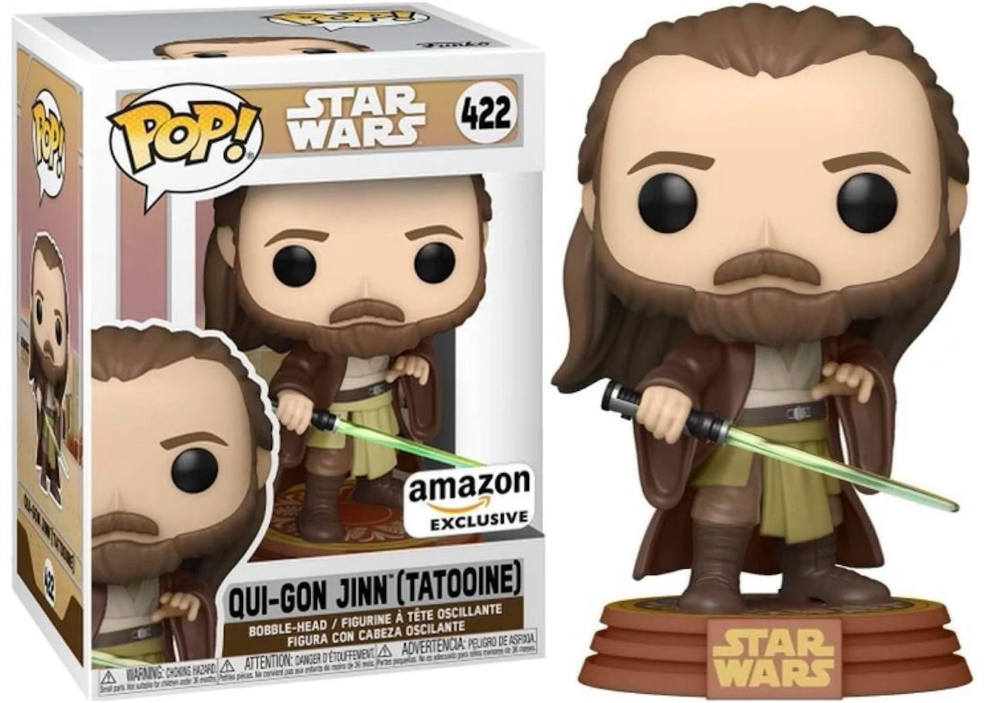 Funko Pop! Star Wars Qui-Gon Jinn (Tatoonie) #422 Amazon Exclusive