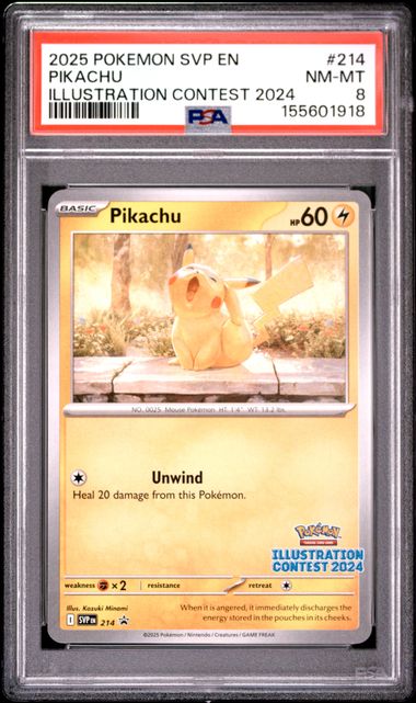 Pokemon SVP Pikachu Illustration Contest 2024 #214 PSA Graded NM-MT 8