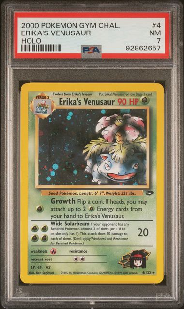 Pokemon Gym Challenge Erika's Venusaur Holofoil #4 PSA Graded NM 7