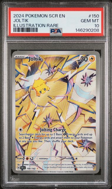 Pokemon Stellar Crown Joltik Illustration Rare #150 PSA Graded Gem Mint 10