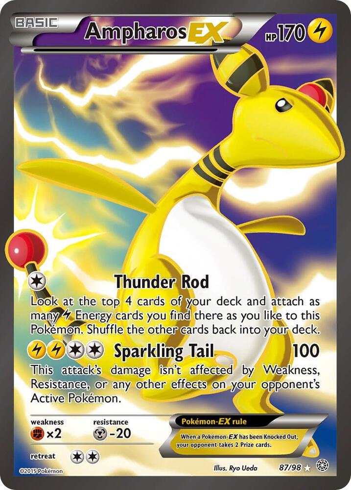 Pokemon Ampharos EX 87/98 Ancient Origins