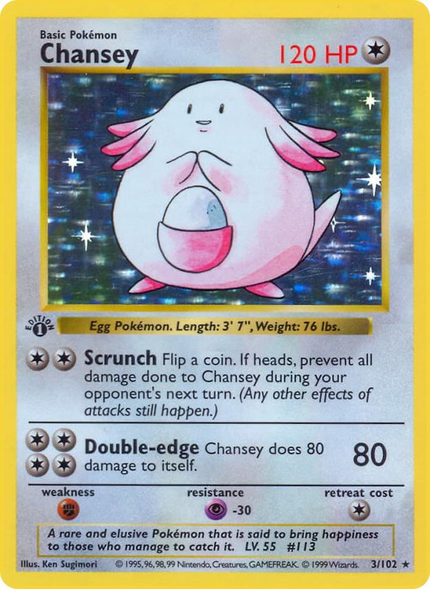 Pokemon Chansey #3 Base Set