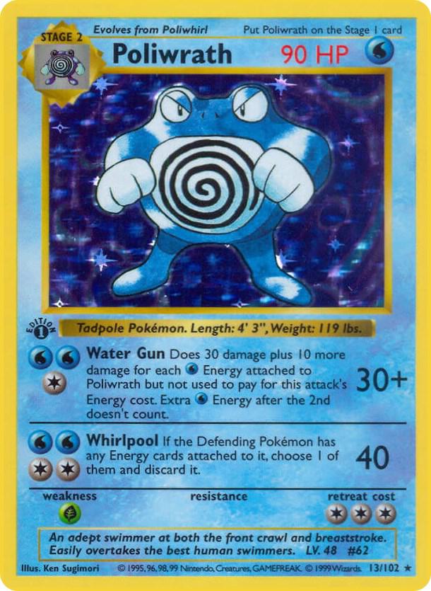 Pokemon Poliwrath #13 Base Set