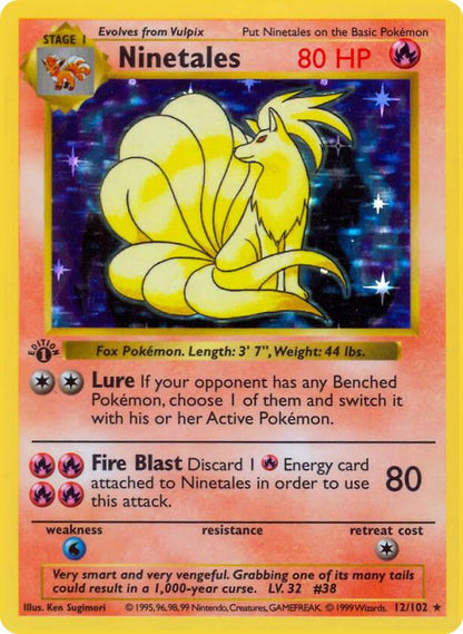 Pokemon Ninetales Holofoil #12 Base Set