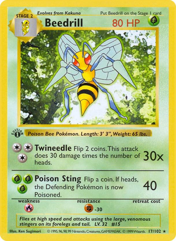 Pokemon Beedrill #17 Base Set