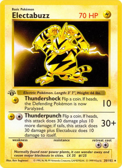 Pokemon Electabuzz #20 Base Set