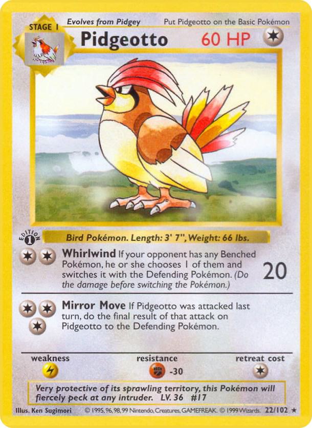 Pokemon Pidgeotto #22 Base Set
