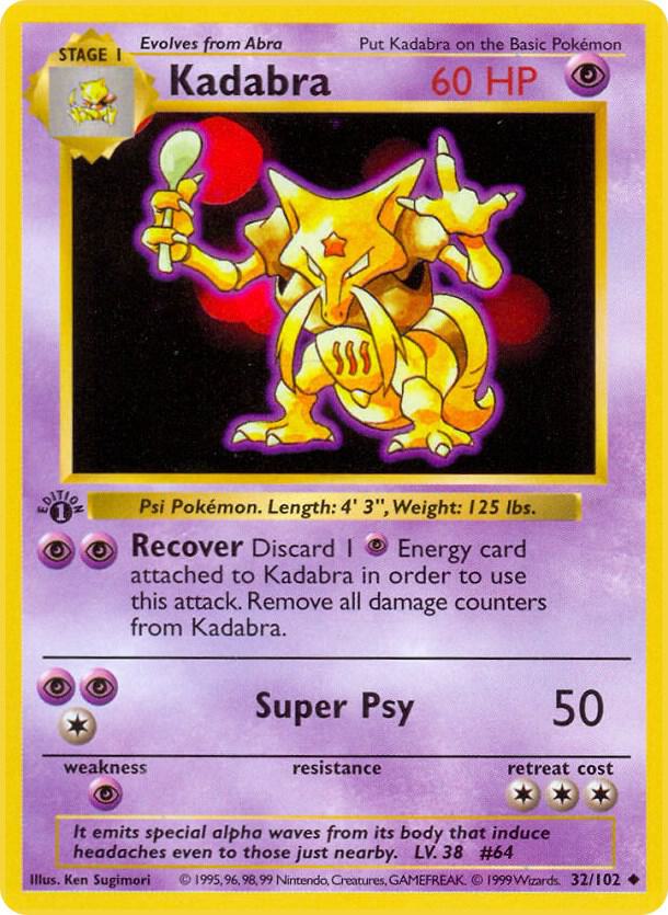 Pokemon Kadabra #32 Base Set