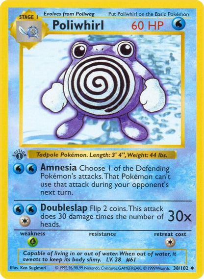 Pokemon Poliwhirl #38 Base Set