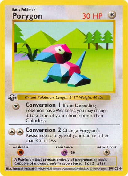 Pokemon Porygon #39 Base Set