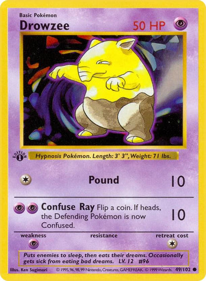 Pokemon Drowzee #49 Base Set