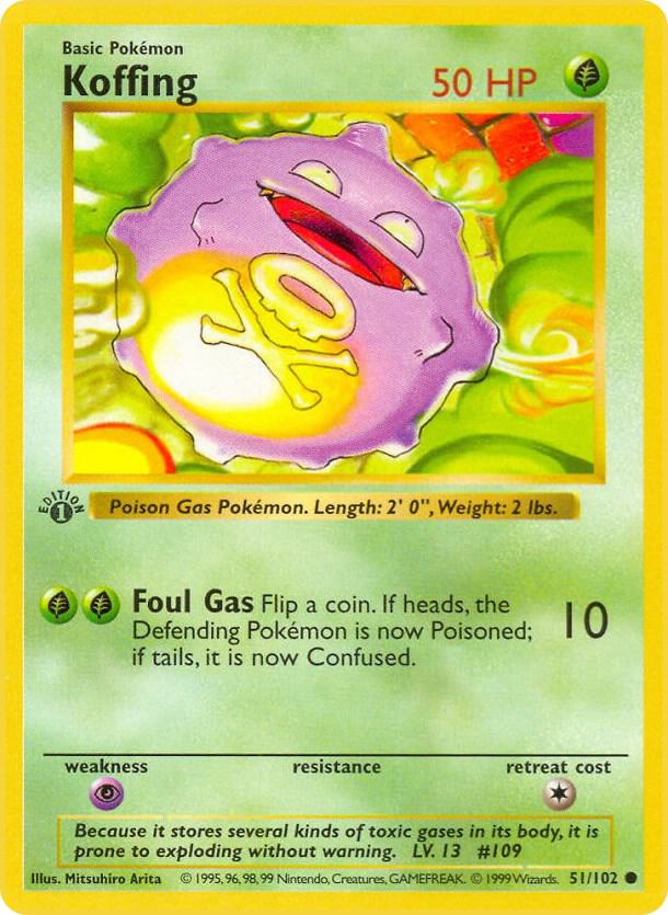 Pokemon Koffing #51 Base Set