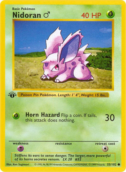 Pokemon Nidoran M #55 Base Set